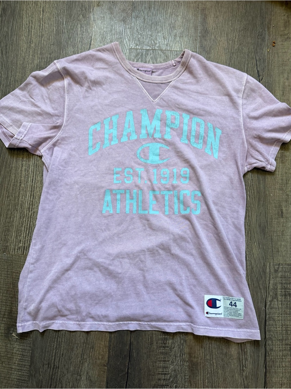 Champion Purple Vintage Wash V- Notch T-Shirt